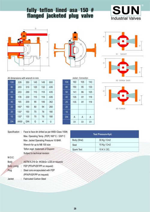Flanged Jacketed Plug Valve