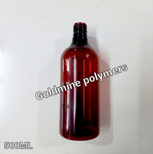 Plastic 500 Ml Amber Bottle