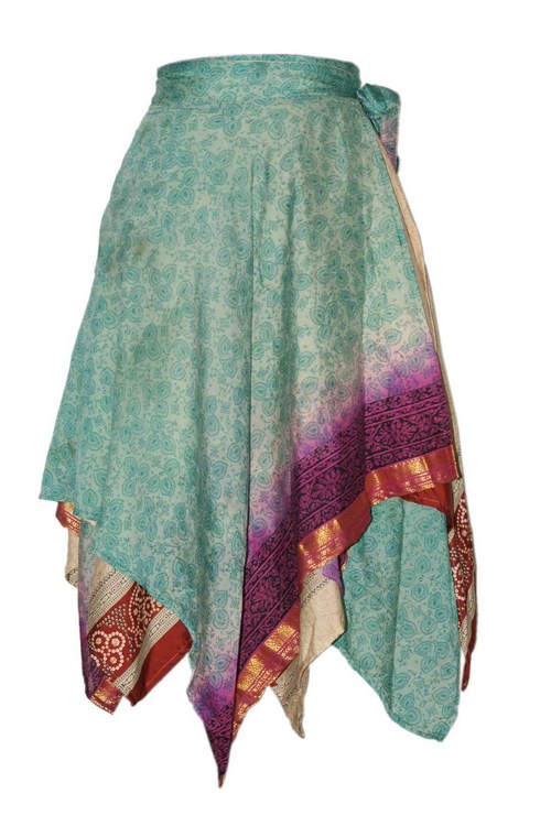 Girls Vintage Silk Skirt