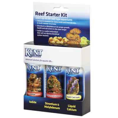 KM Reef Starter Kit - White Liquid Supplements, Calcium Strontium Iodide | Easy Setup, Invertebrate Care, Marine Life Support