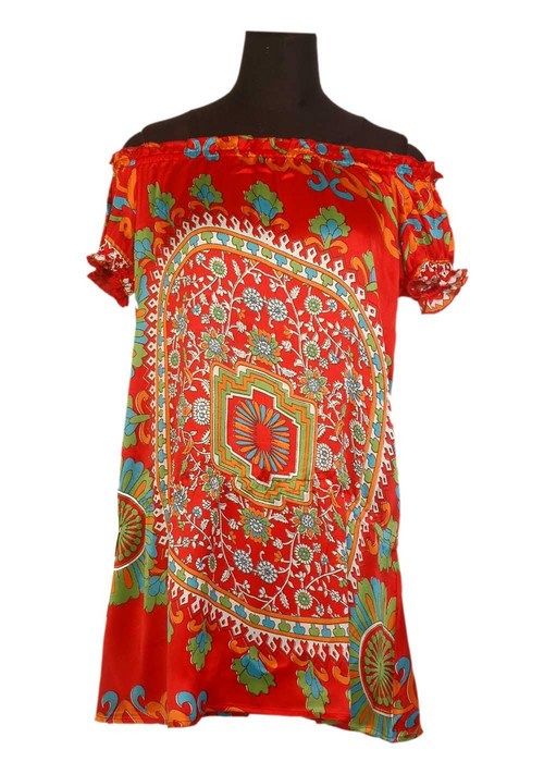  Ladies Stylish Satin Silk Tunic Top