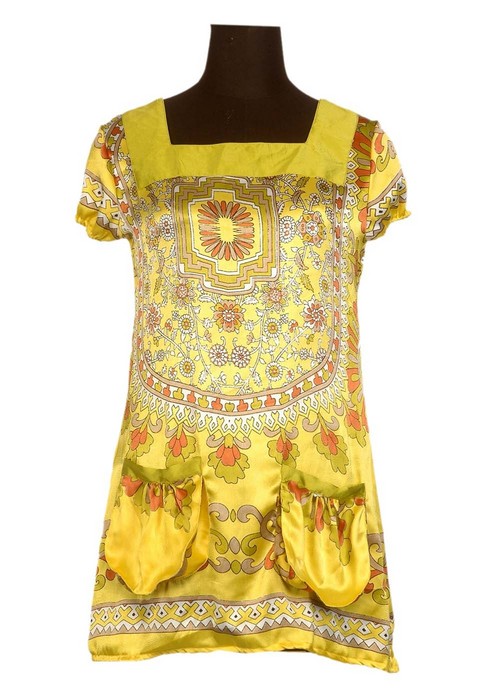 Girls Fashionable Satin Silk Tunic Top