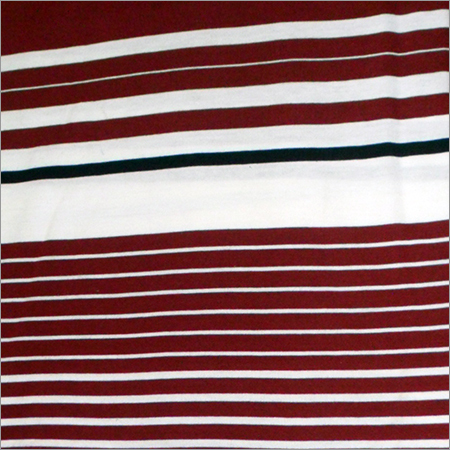Brown & White Engineering Stripe Knitted Fabric