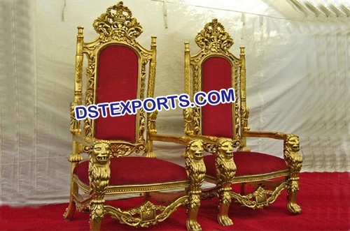 Maharaja Wedding Red & Gold Chairs