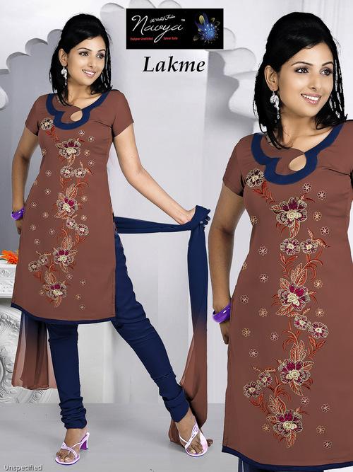 LATEST TREND SALWAR KAMEEZ - Cotton Blend, 44 Inches, Brown | Stylish Design, Comfortable Fit, Elegant Floral Embroidery