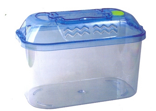 Barwell Oval Pet Case B 410601 - Plastic, 10x7x5 Inches, Blue | Durable, Portable, Transparent, Ventilated, Handle, Lid, Easy Cleaning