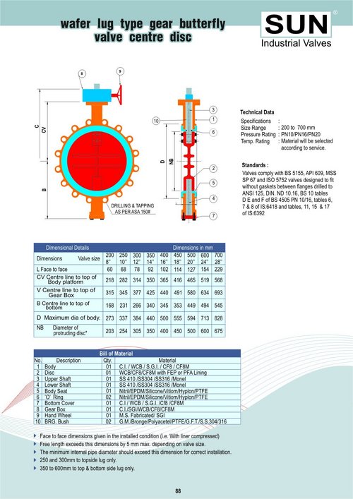 wafer lug types gear butterfly valve centre disc