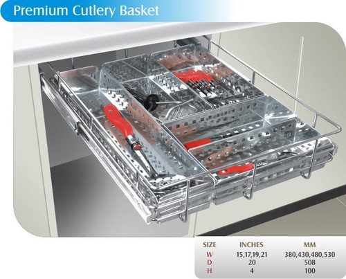 Stainless Steel Perforated Premium Cutlery Basket