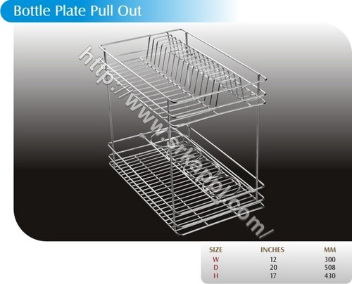 Stainless Steel Bottle Plate Pull Out Basket