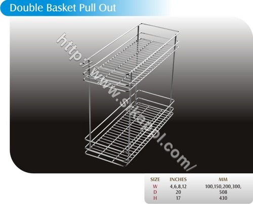 Double Basket Pull Out - Stainless Steel, Space Efficient Design With Attractive Patterns And Dual Storage Capability