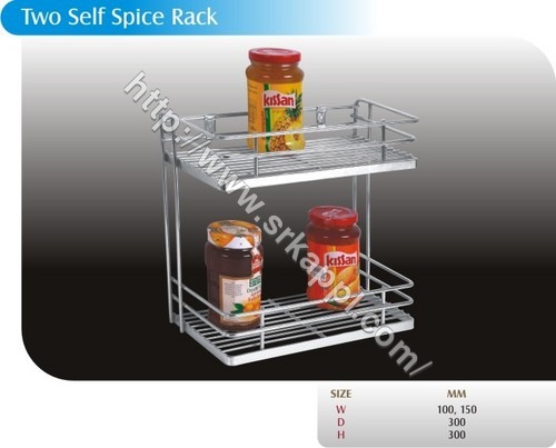 Stainless Steel Two Shelf Spice Rack