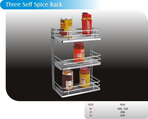 Stainless Steel Three Self Spice Rack
