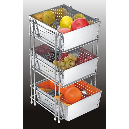 Vegetable & Fruit Basket - Stainless Steel Material | Perforated Structure for Extended Shelf Life, Durable and Long Lasting