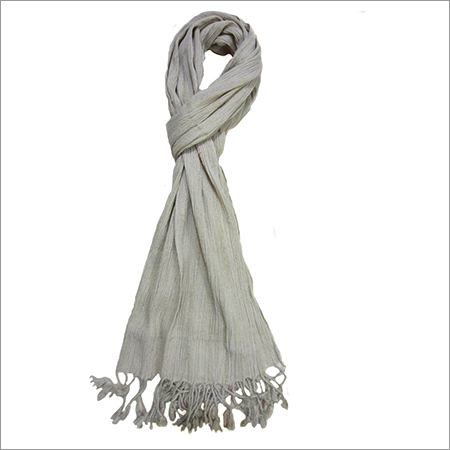 Silk Wrinkle Scarf - Medium Length | Ivory White Silk, Plain Pattern, Ideal for Daily Use in Rainy, Spring, Summer, and Winter Seasons