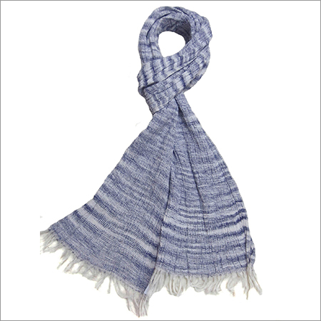 Silk Crinkle Scarf - Medium Length Light Blue | Plain Design for Daily Use in All Seasons