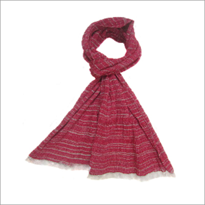 Silk Red Beauty Scarf - Printed Silk Fabric, Fringe Closure | Elegant Accessory for Women