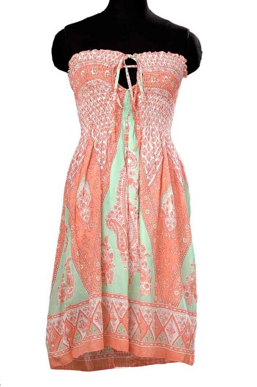 Tube Hand Block Printed Dress
