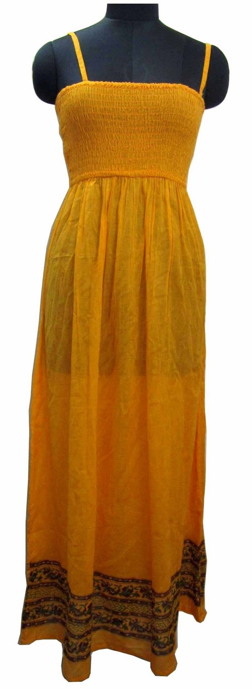 Long Embroidery Hand Block Printed Dress