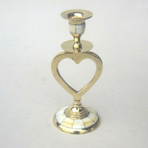 Brass Heart Candle Holder