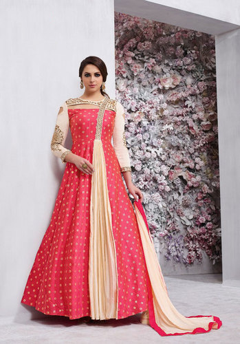 Multicolour Tapets Silk Embroidery Stylish Salwar Kameez