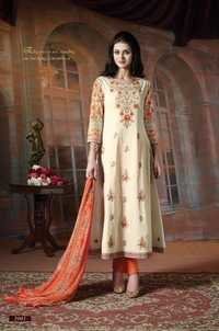Semi Stitched Suits - Pure Soft Cotton Fabrics, Embroidered Design, Semi-stitched Up To Size 42, Chiffon Dupatta