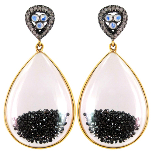 Gold Crystal Diamond Drop Earring