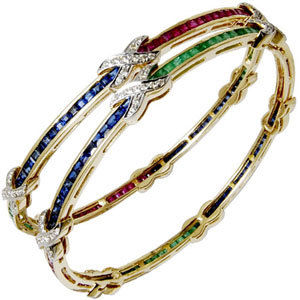 Designer Channel Setting Precious Bangle Supplier