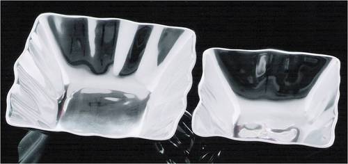 Bowl Set - Aluminum Ware, 2 Pcs, Square Shape | Shiny Polish, Durable Bowls