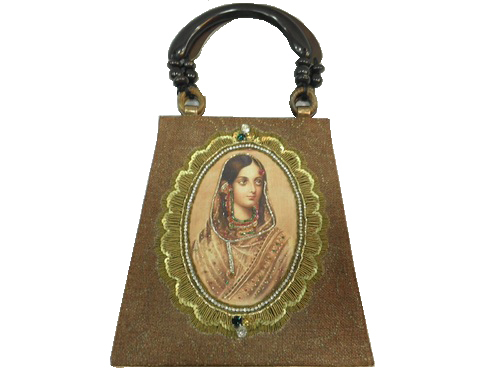 Clutches - Leather, Variable Size, Brown | Bead Decoration, Zari Artwork, Top Handle, Customizable, Durable Material