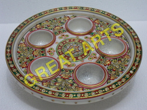 Marble gold painted dry fruit set