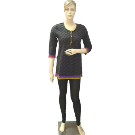 Black Print Short Kurti