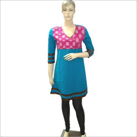 Printed Cotton Kurtis With Embroidery