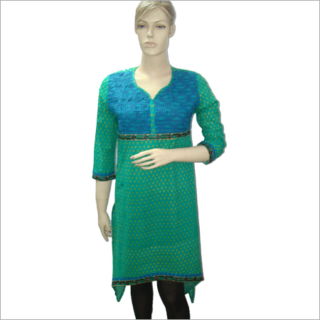 Printed Cotton Kurtis With Embroidery