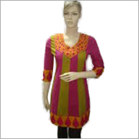 Printed Cotton Kurtis With Embroidery