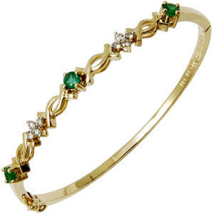 18k gold natural emerald diamond bracelet