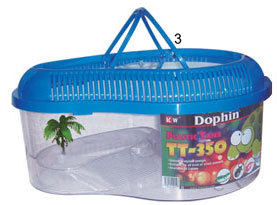Kw Dophin Pet Case TT-350 - Plastic, 20x15x12 cm, Blue | Portable, Ventilated, Easy Cleaning, Handle