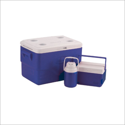 36 Qt 34 Ltrs Cooler Set Blue - 36 Qt + 5 Qt + 0.3 Gal Jug, 46 Cans Capacity, 4 Cup Holders, Molded Handles