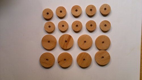 Round Brown One Hole Wooden Button