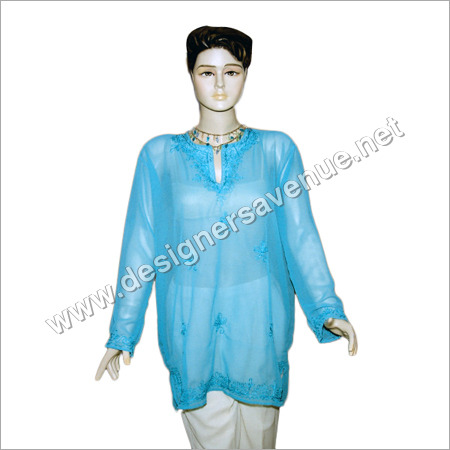 DA-0002 Plain color polyester kaftan with embroide