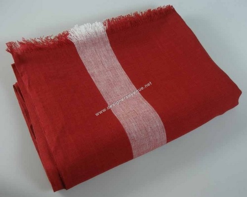 cotton stripe kikoi with open fringes TEXT - 075 -