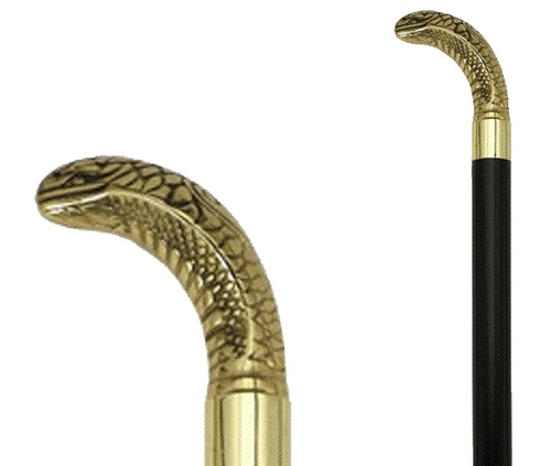 Brass Cobra Head Walking Stick