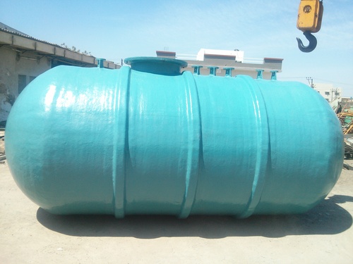 FRP Underground Tank - FRP Material Capacity Options 500L to 25000L Green Color Round Shape | Custom Made Easy to Install Durable Design