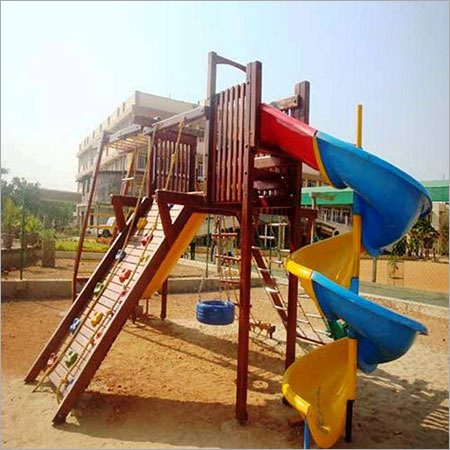 Wooden Spiral Slide Multi Play Systems 