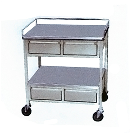 Medicine Trolly With Drawer (Stainless Steel)