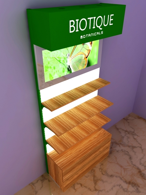 wall display with backlite wall