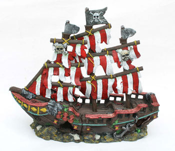 PENN PLAX PLANT SMALL STRIPED PIRATE SHIP