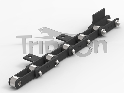 Flange Roller Chain - High Strength Steel, Robust Design | Ideal for Conveyor Systems and Material Transfer