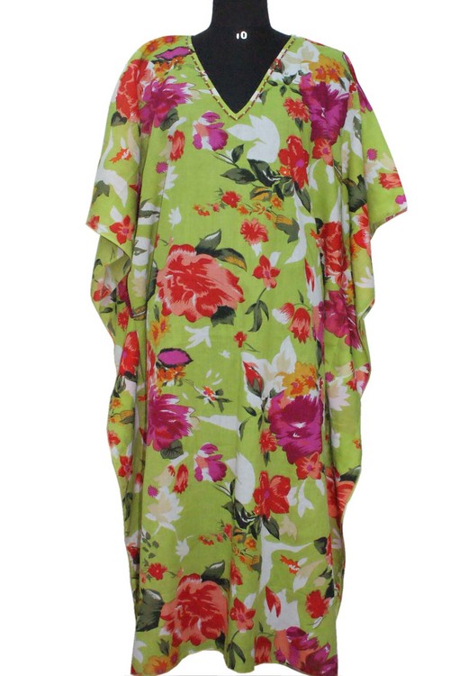 Long Printed Kaftan Dress for Ladies
