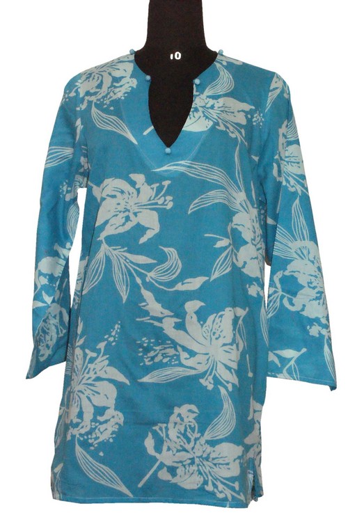 Designer Short Printed Kaftan Dress