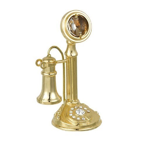 Shiny Brass Antique Candlectick Telephone